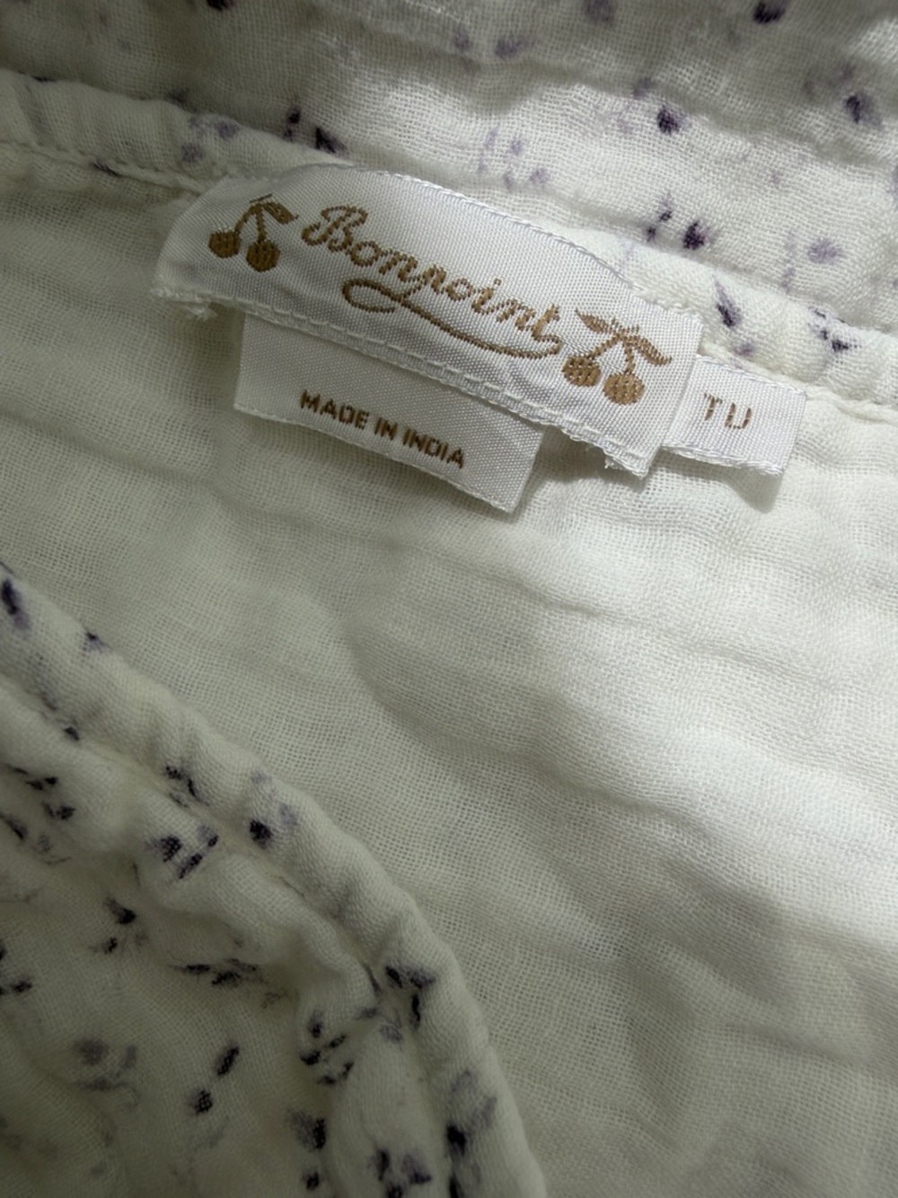 Bonpoint Designer Newborn Swaddle Ditsy Purple Floral Print 100% Cotton Muslin